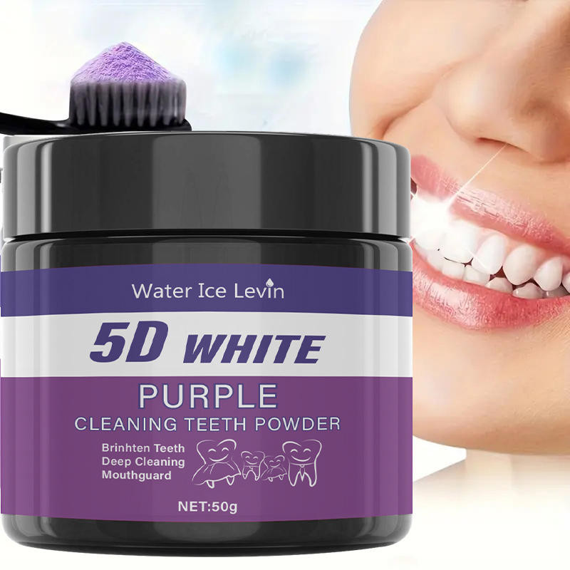 Teeth Whitening With Baking Soda - Puder do białych zębów 5D. Fioletowa