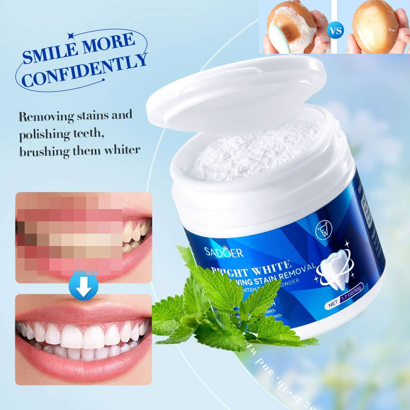 Teeth Whitening With Baking Soda - Proszek do wybielania zębów Wybielanie żółtych
