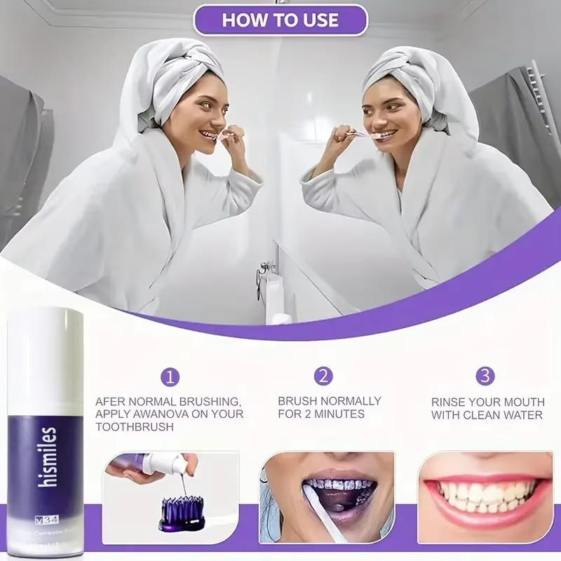 Fioletowa pasta do zębów wybie – Teeth Whitening Hismile recenzja i cena
