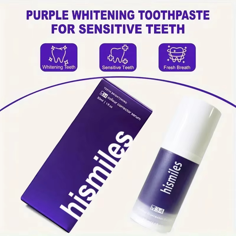 Fioletowa pasta do zębów wybie – Teeth Whitening Hismile recenzja i cena